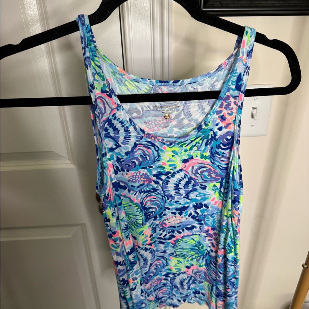 Lilly Pulitzer Tropical Print Tank Top - Blue, Pink, Green